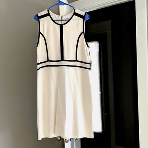 White Calvin klein dress with leather detail